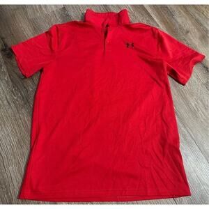 Under Armour Boys Athletic Polo  Youth XL (16)  Red  EUC